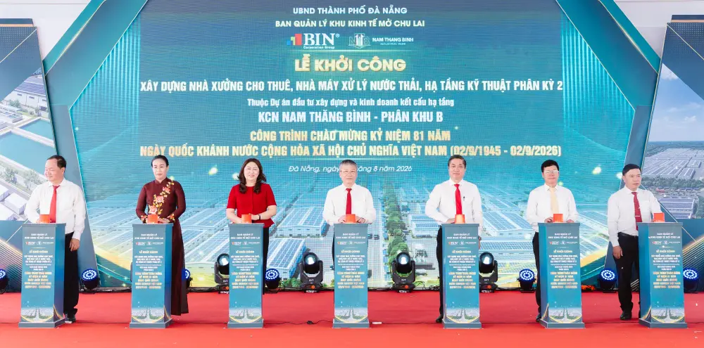 Đầu tư gần 1.100 tỷ đồng hoàn thiện hạ tầng Khu công nghiệp Nam Thăng Bình Đầu tư gần 1.100 tỷ đồng hoàn thiện hạ tầng Khu công nghiệp Nam Thăng Bình