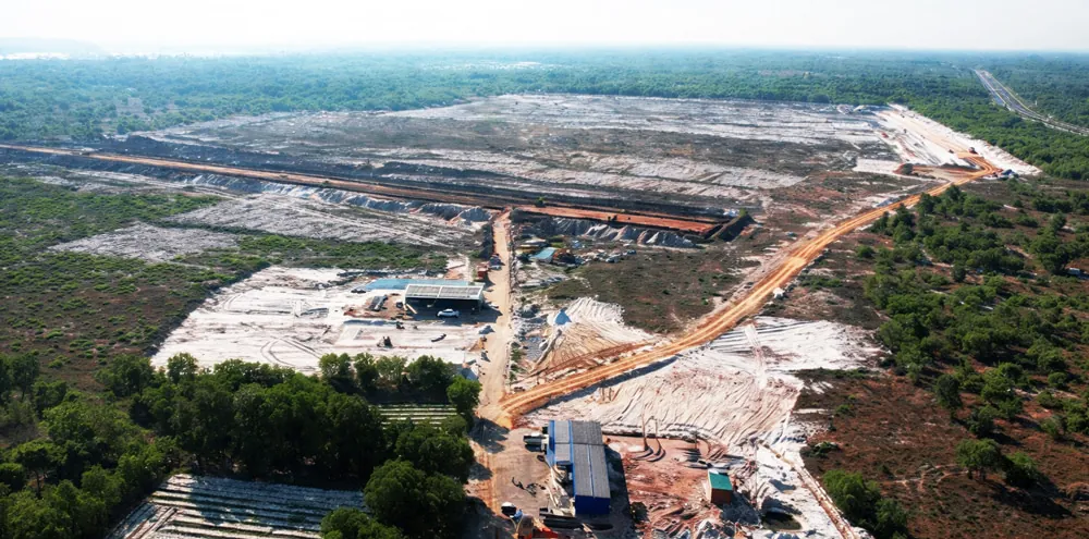 Panoramic view of NTB Industrial Park construction site under high-intensity development Panoramic view of NTB Industrial Park construction site under high-intensity development