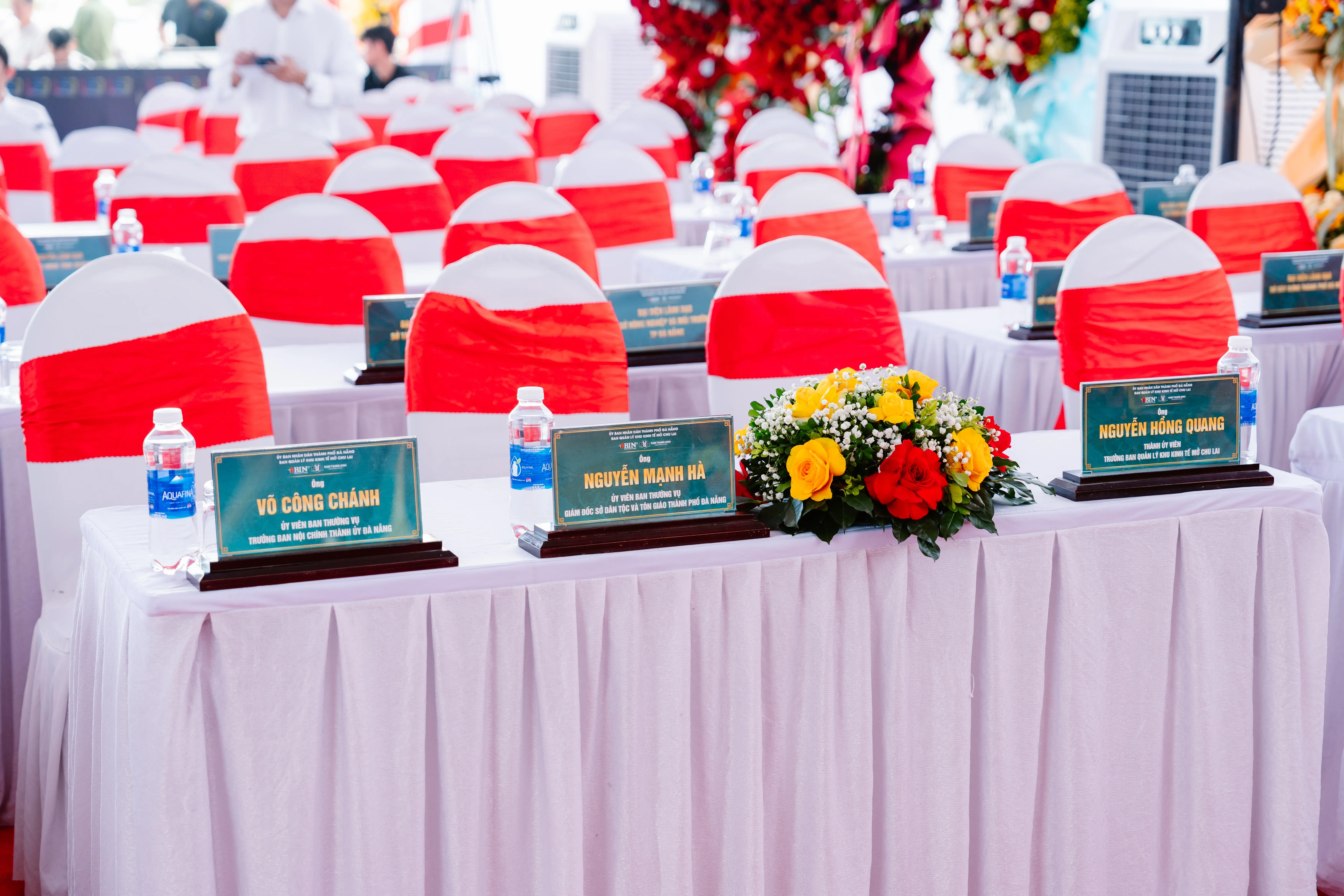 Không gian đón tiếp đại biểu và khách mời tại Lễ khởi công ngày 29/8/2026